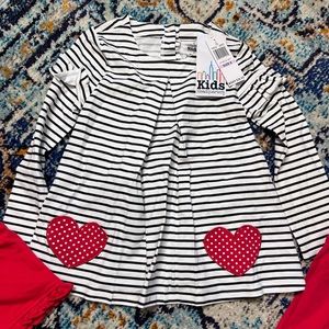3 pieces little girls Kids headquarters , shirt, pants, shorts. All with tags